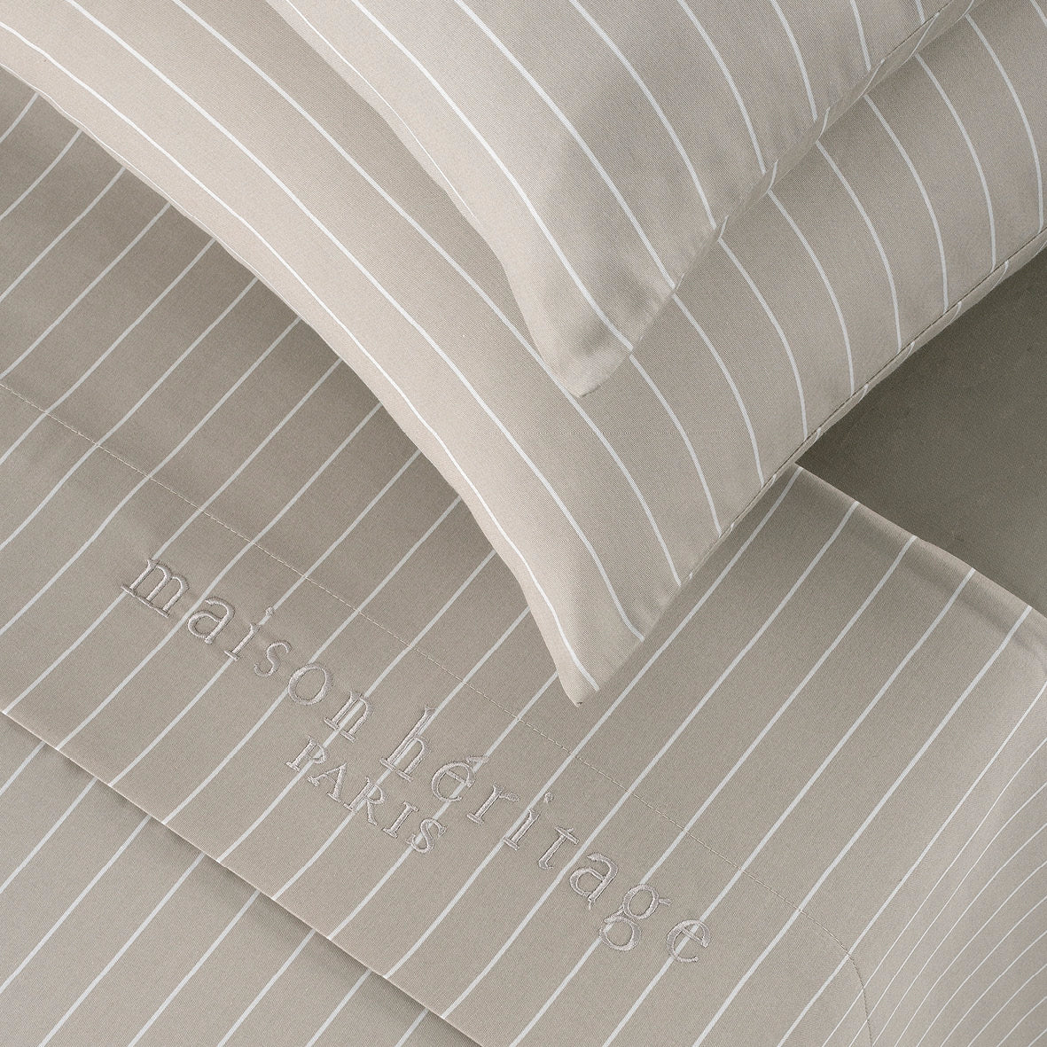 Ensemble de draps satin de coton Rayures élégantes