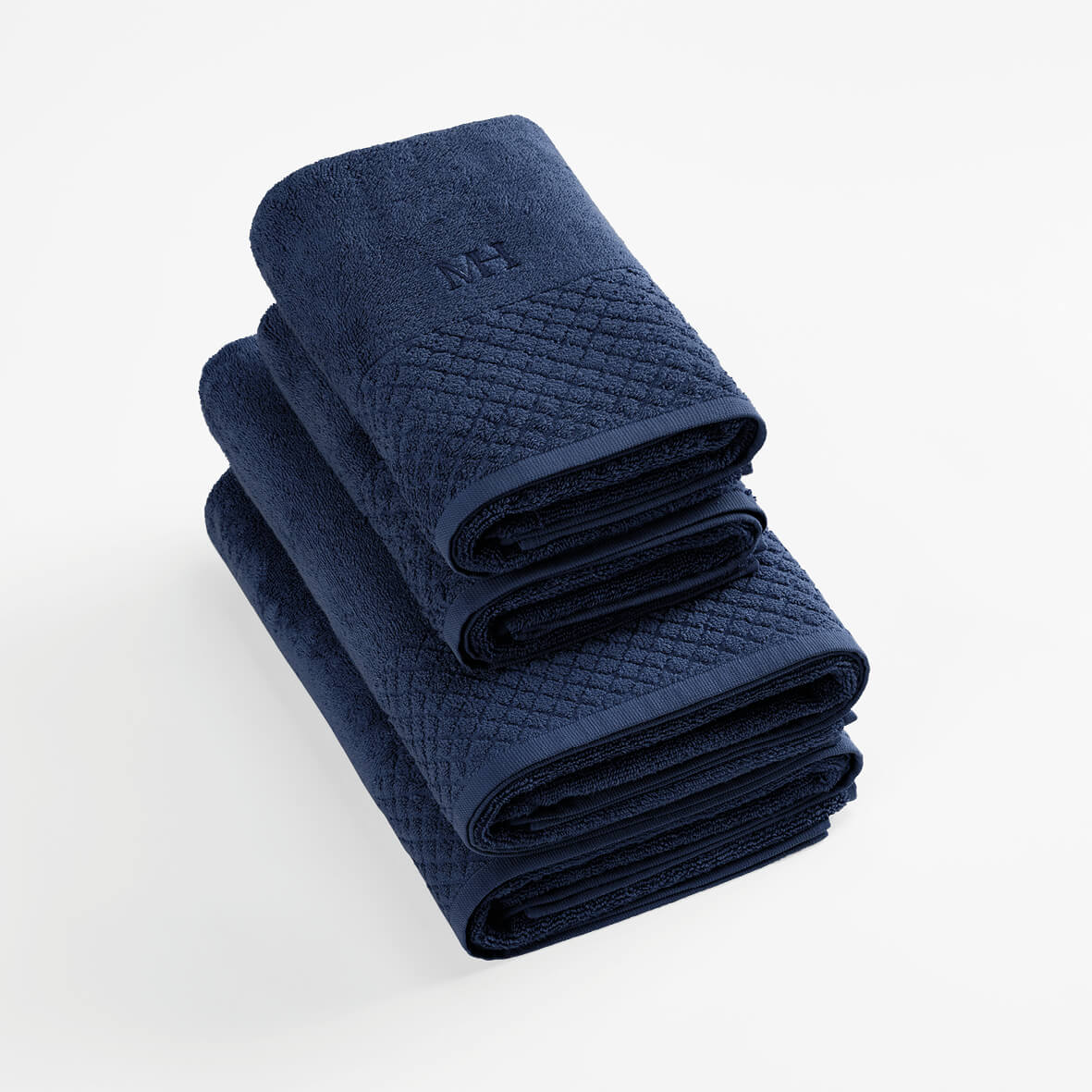 Set de 2 serviettes + 2 draps de bain