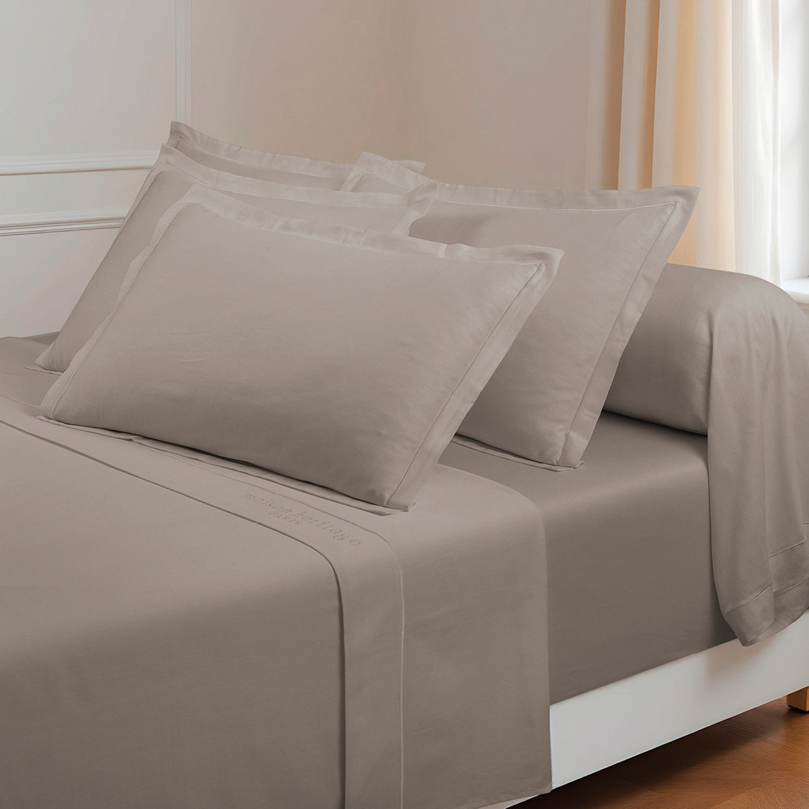 Ensemble de draps satin de coton Uni 1 baratta
