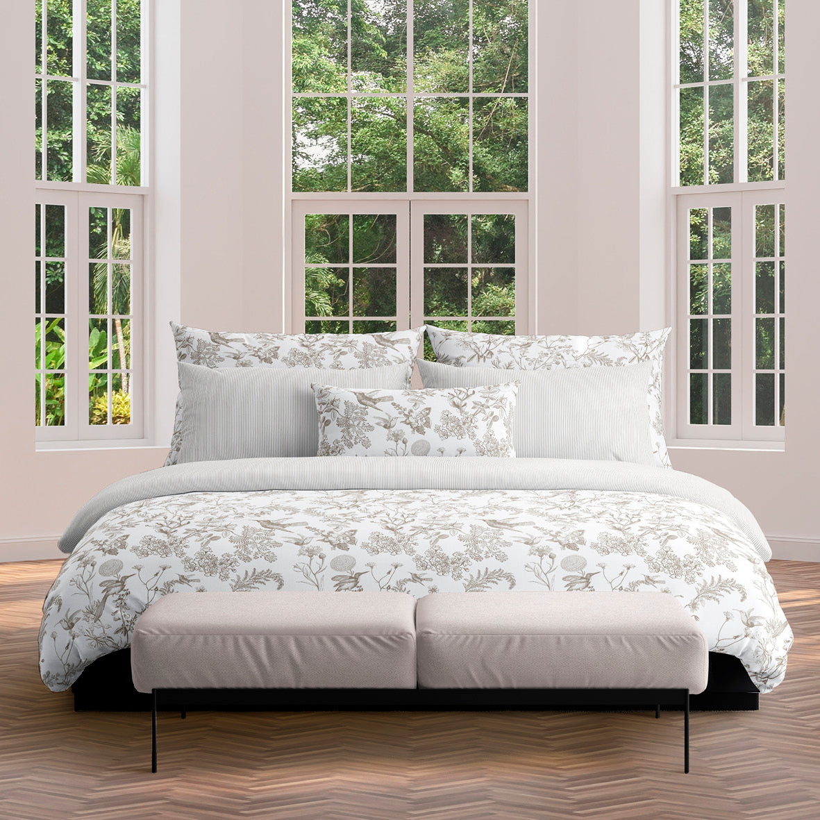 Couvre-lit XL Colibri floral