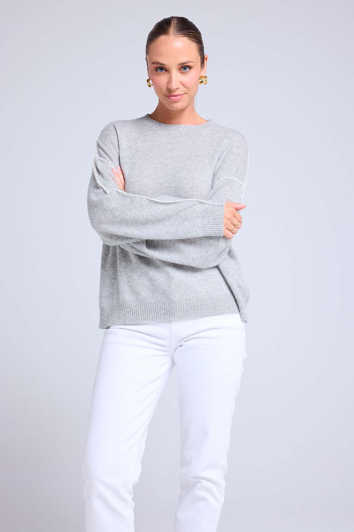 Clarisse gris clair blanc