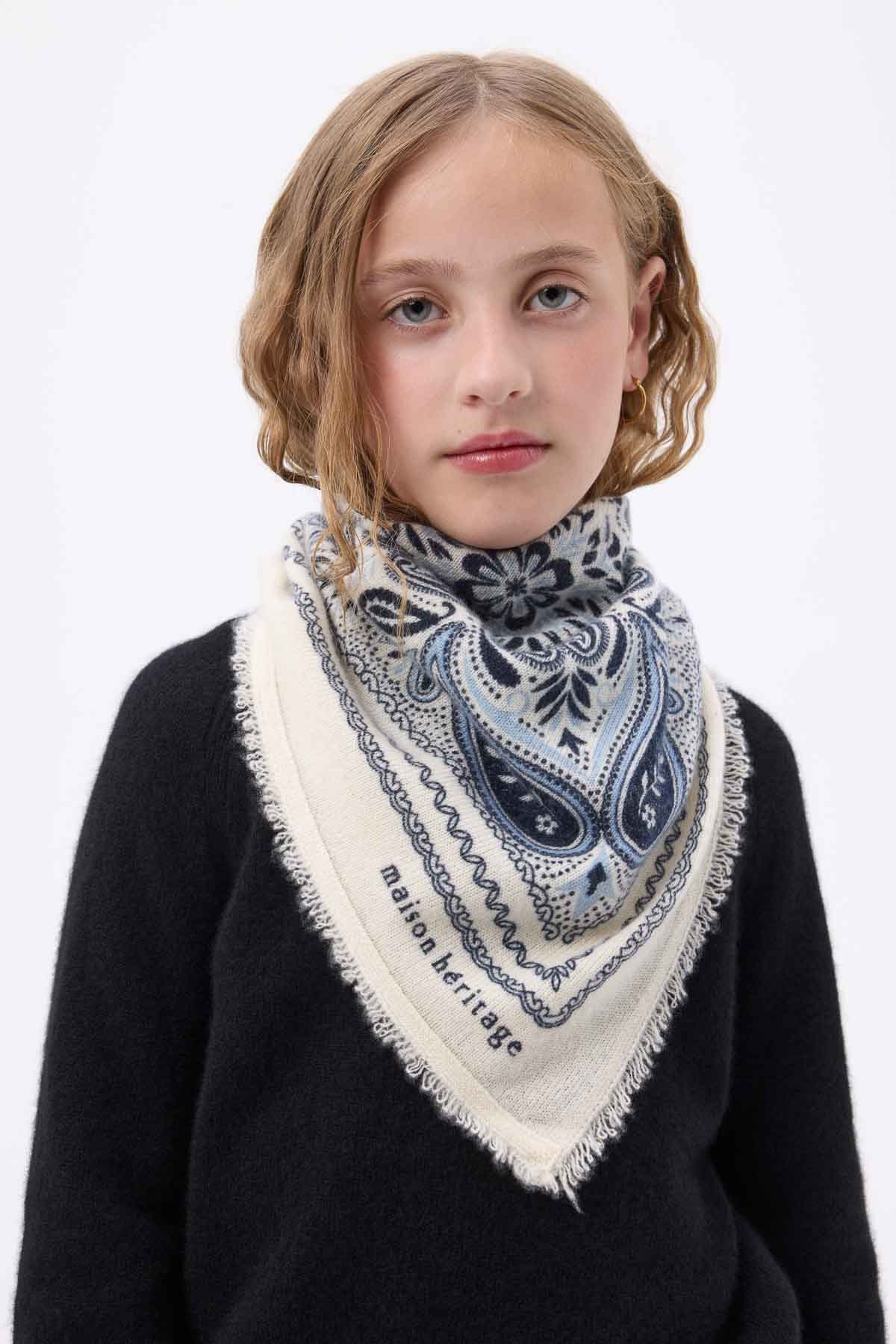 Bandana Efi blanc bleu ciel