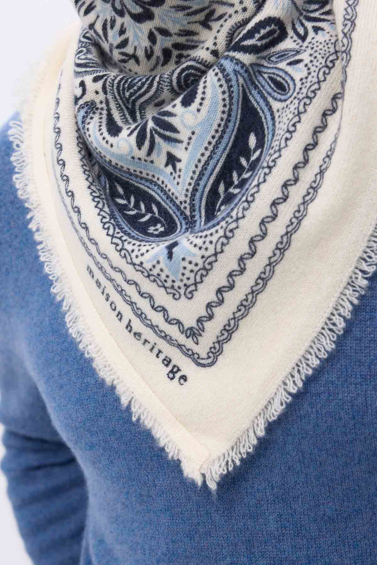 Bandana Efi blanc bleu ciel