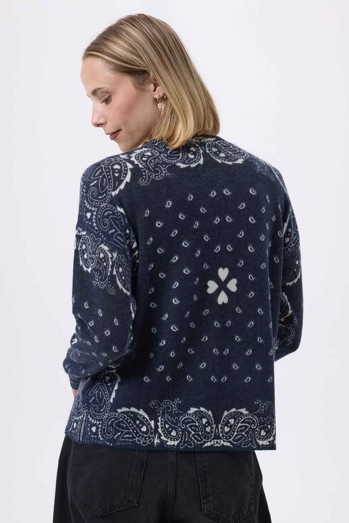 Flo bleu marine blanc