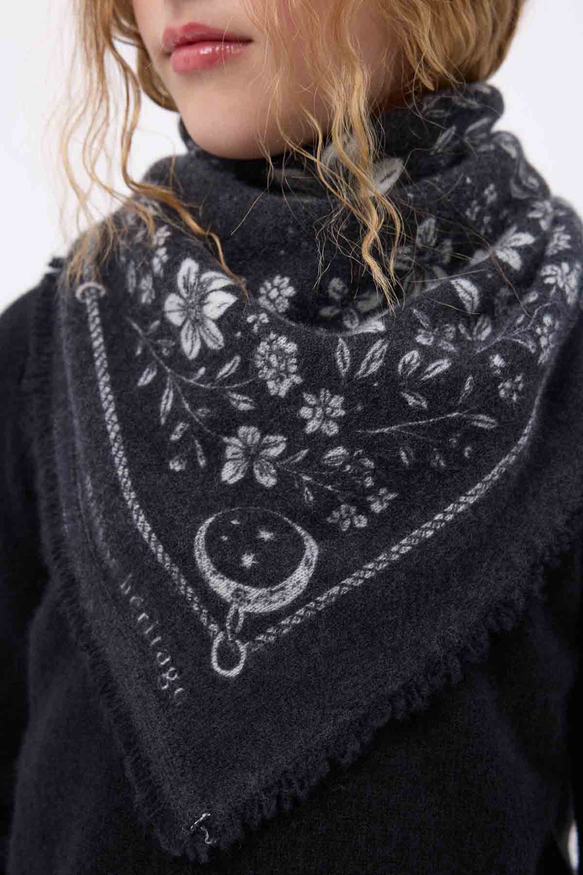 Bandana Small Jardin De Minuit noir blanc