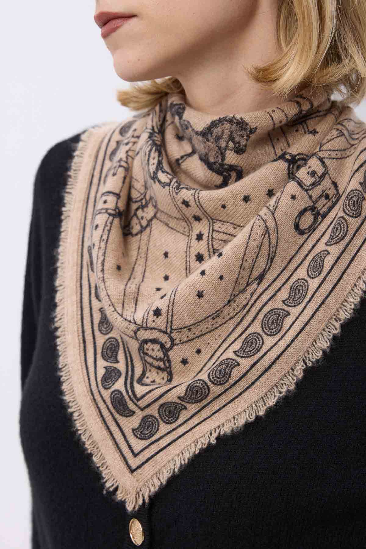 Bandana Small Le Harnais beige creme noir