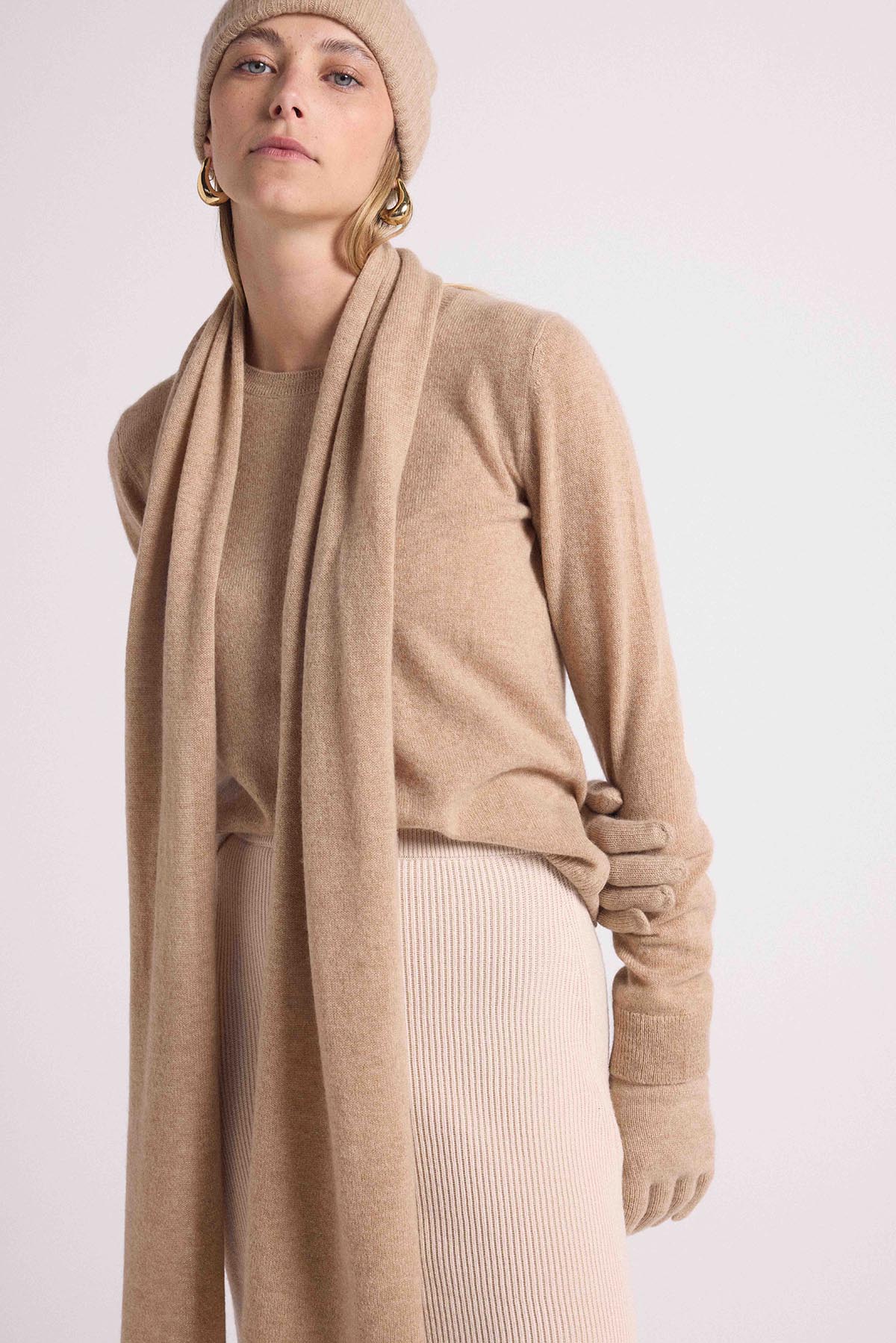 Echarpe beige crème