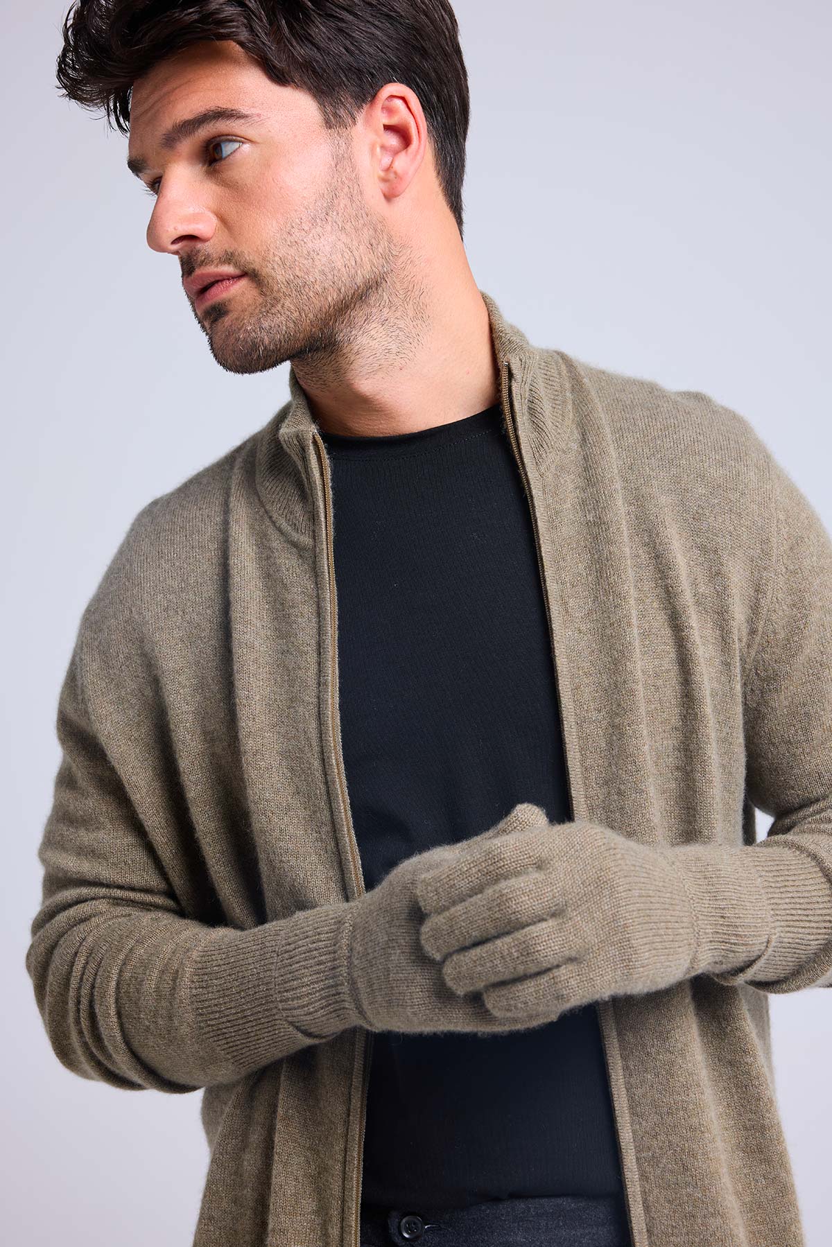Gants vert khaki