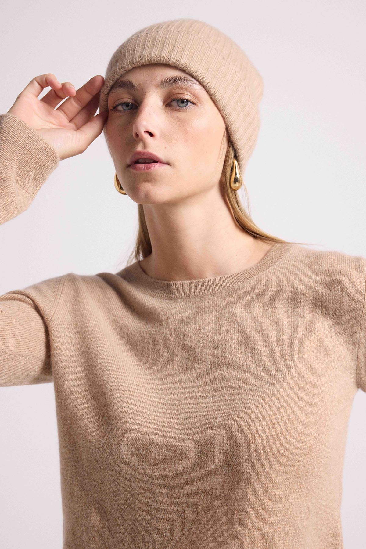 Bonnet beige crème