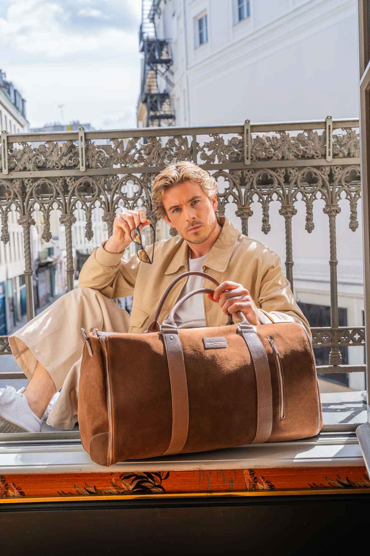 Sac de voyage - Dimitri Suede Camel