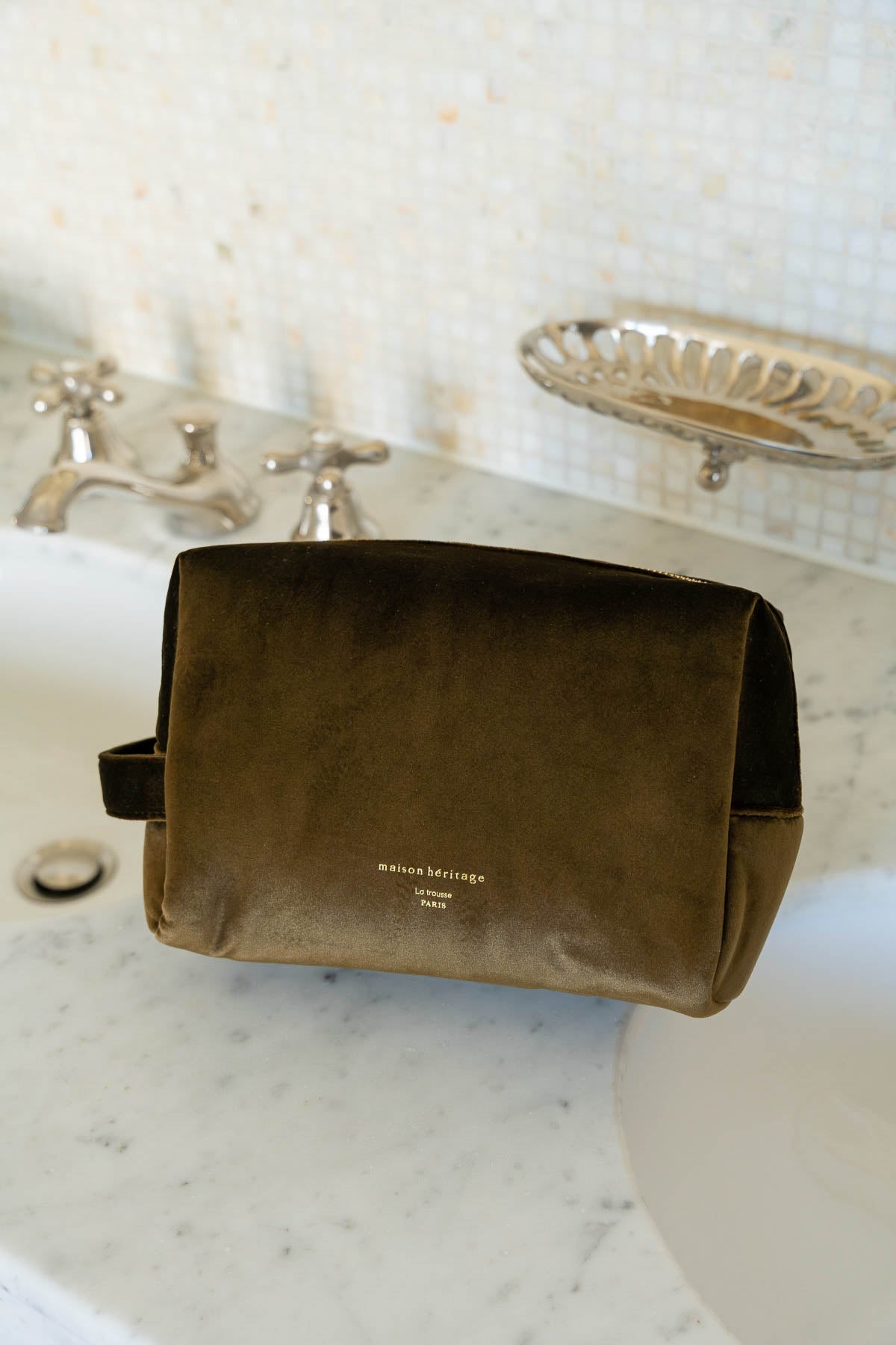 La trousse - Icy Velour Vert Bouteille