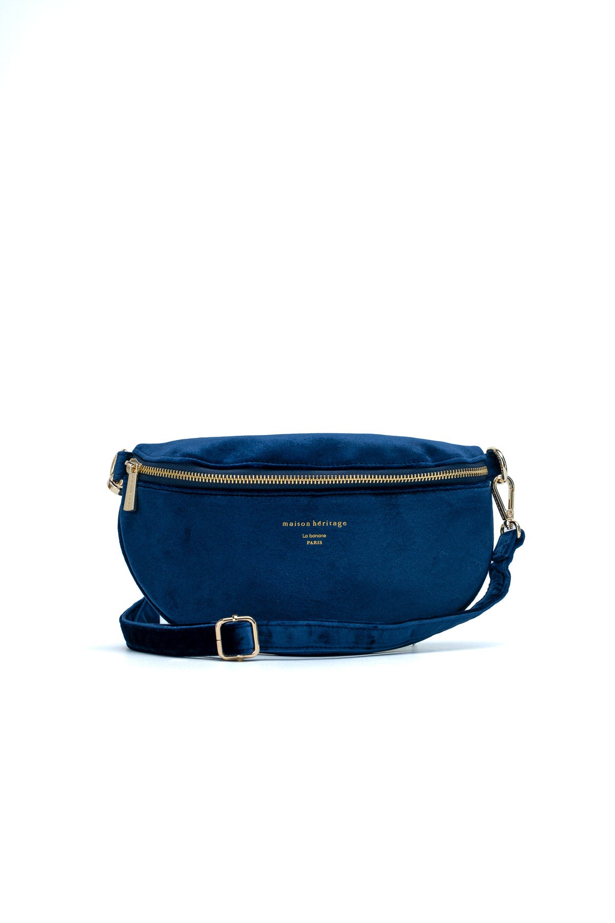 Sac banane - Kimi Velour Bleu Marine