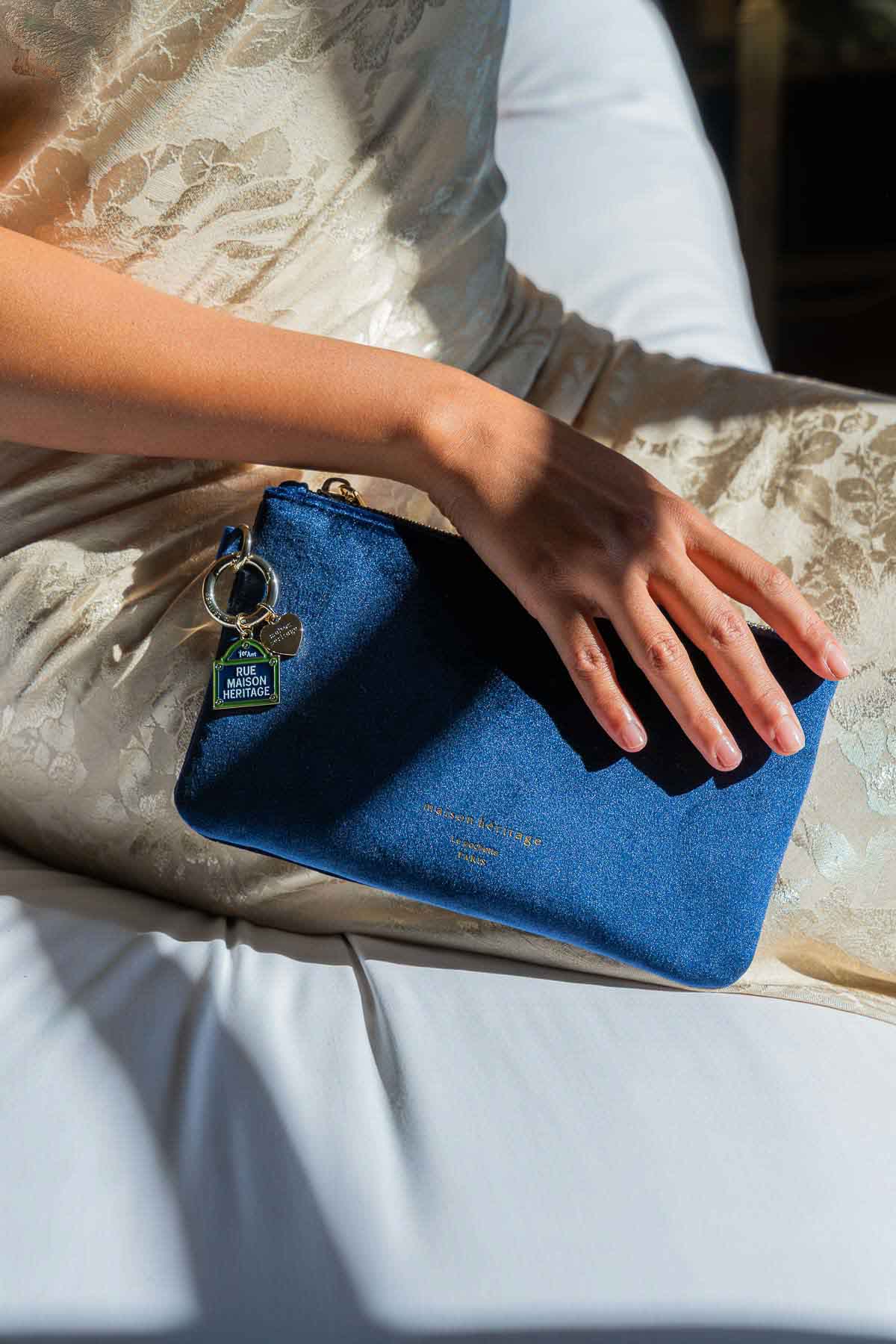 La pochette - Neve Velour Bleu Marine