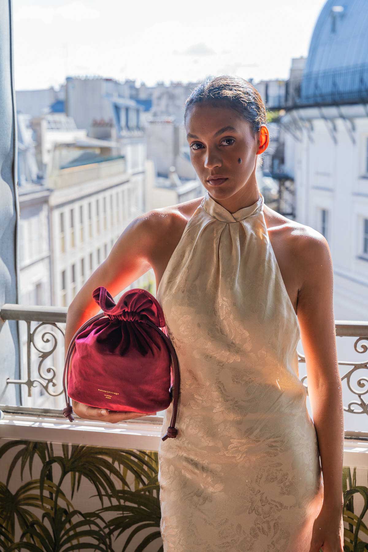 Le pochon - Olwen Velour Rouge