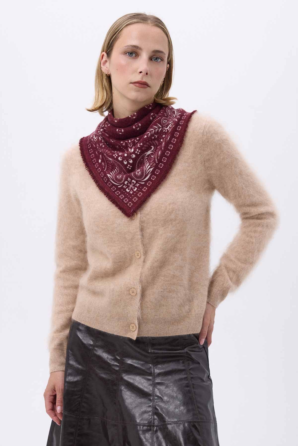 Bandana Small Angy bordeaux blanc