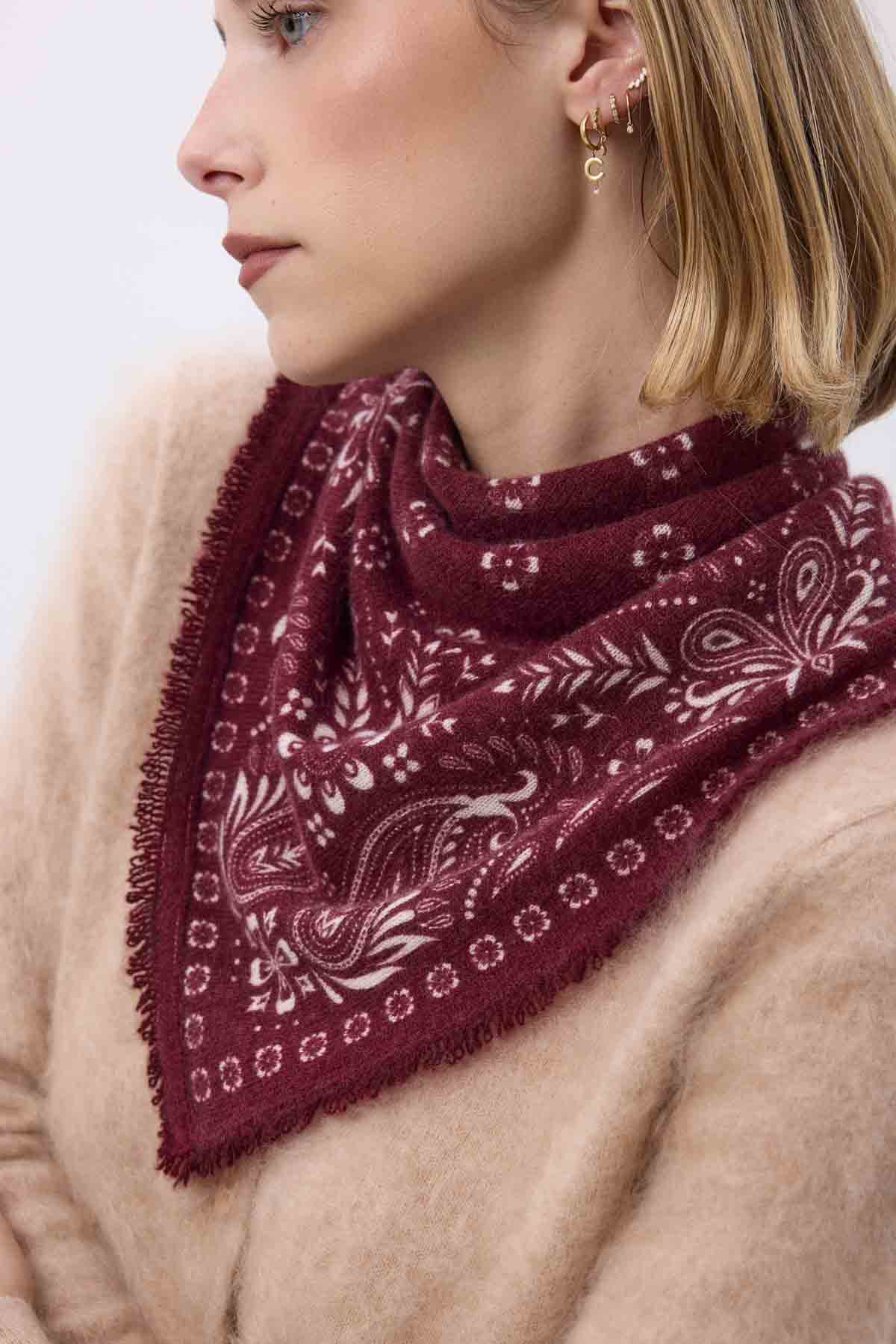 Bandana Small Angy bordeaux blanc