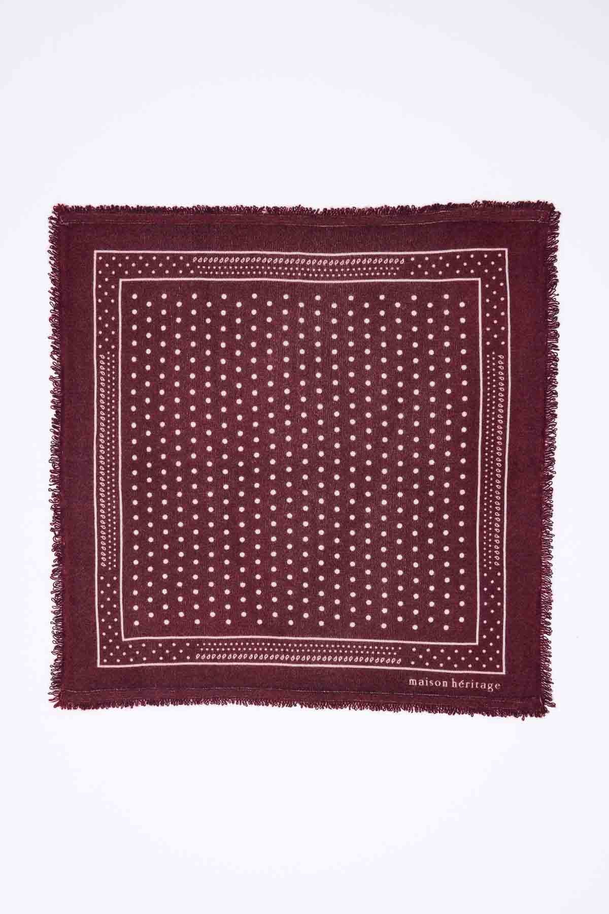 Bandana Small Heritage Pois bordeaux blanc