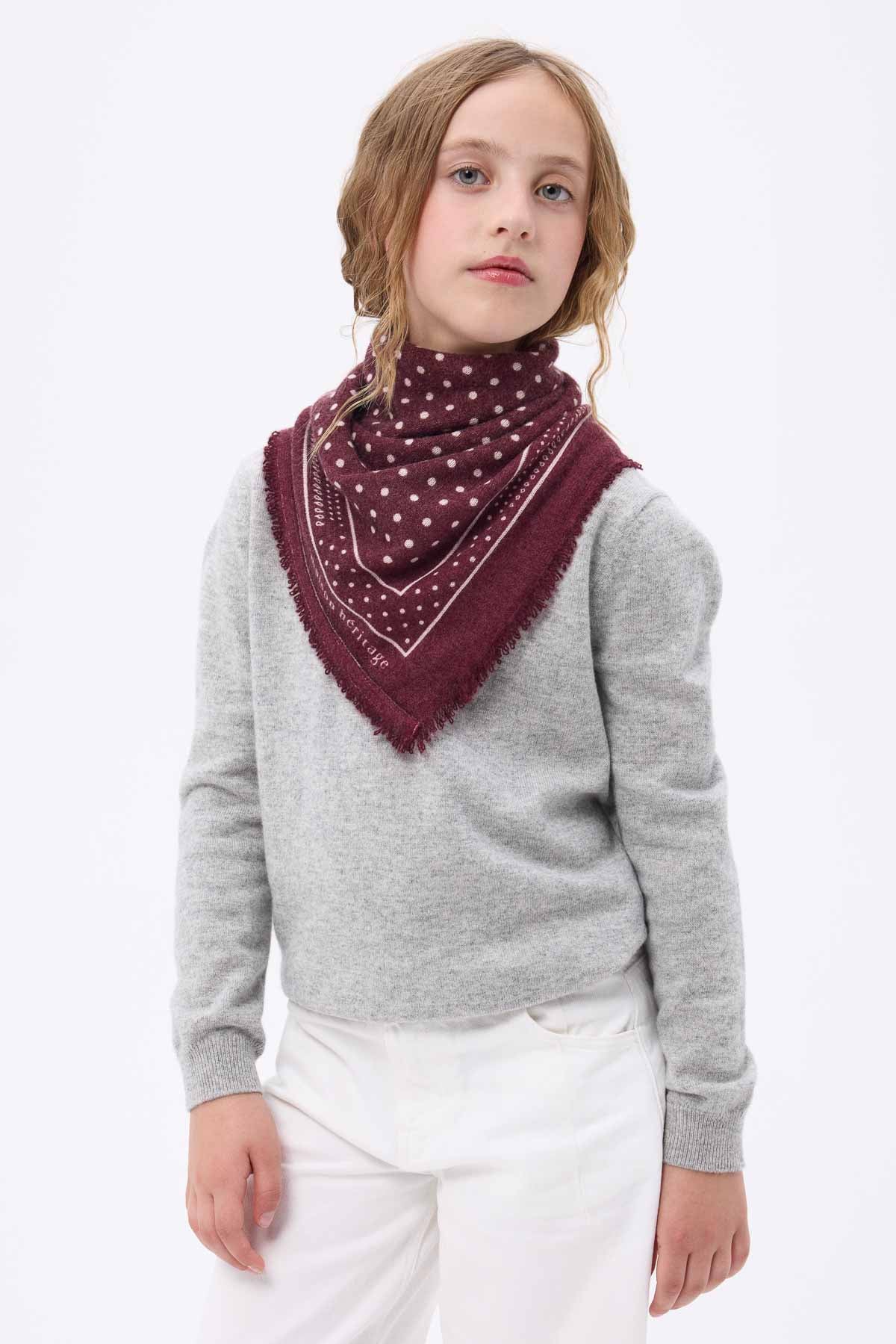 Bandana Small Heritage Pois bordeaux blanc