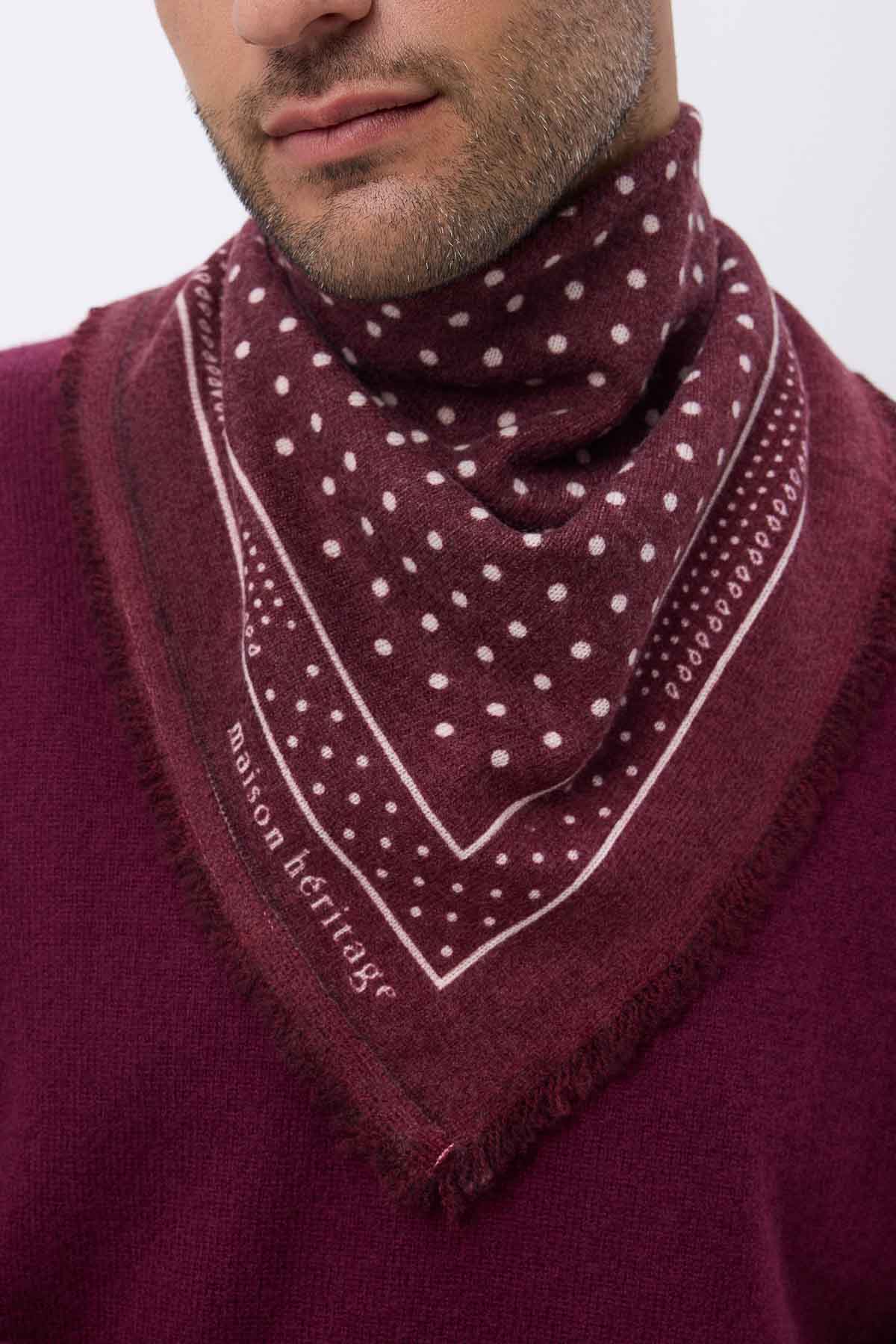 Bandana Small Heritage Pois bordeaux blanc