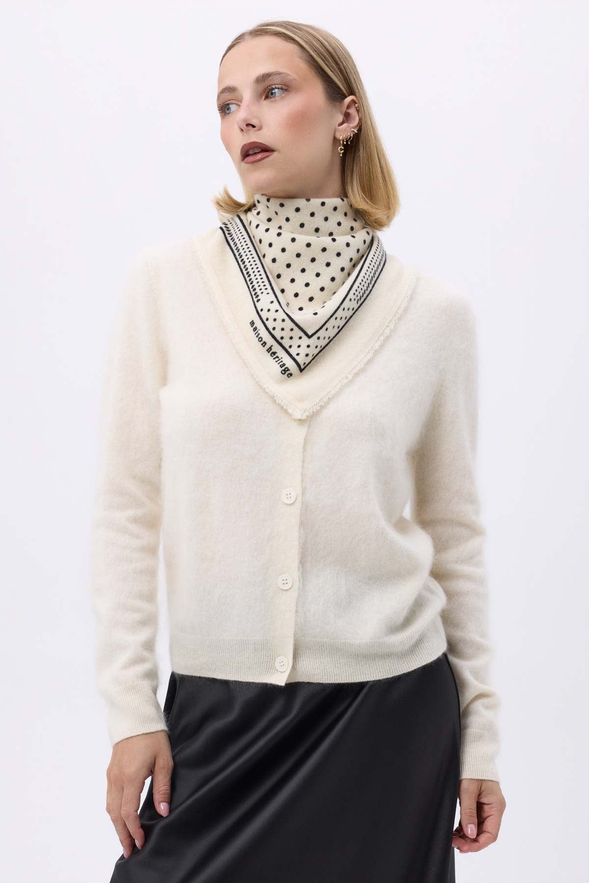 Bandana Small Heritage Pois blanc noir