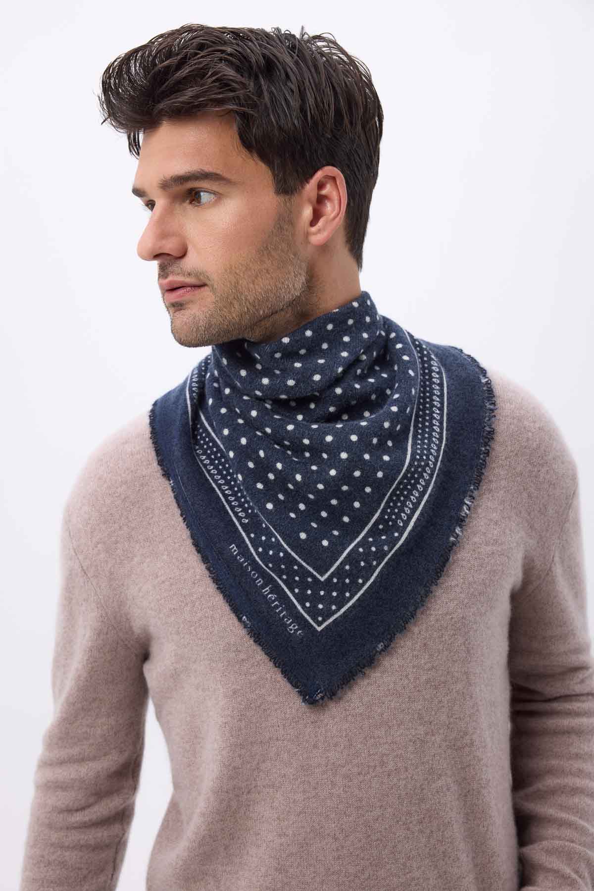 Bandana Small Heritage Pois bleu marine blanc