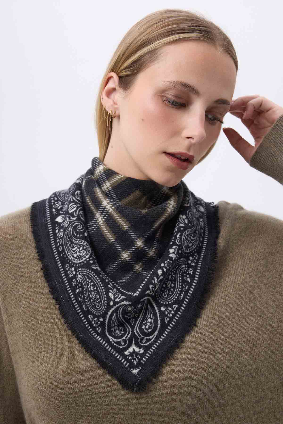 Bandana Tartan vert khaki