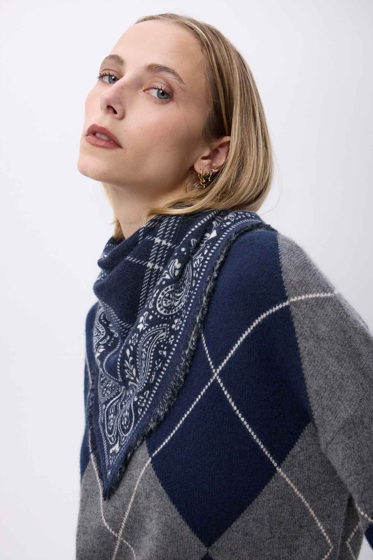 Bandana Tartan bleu marine