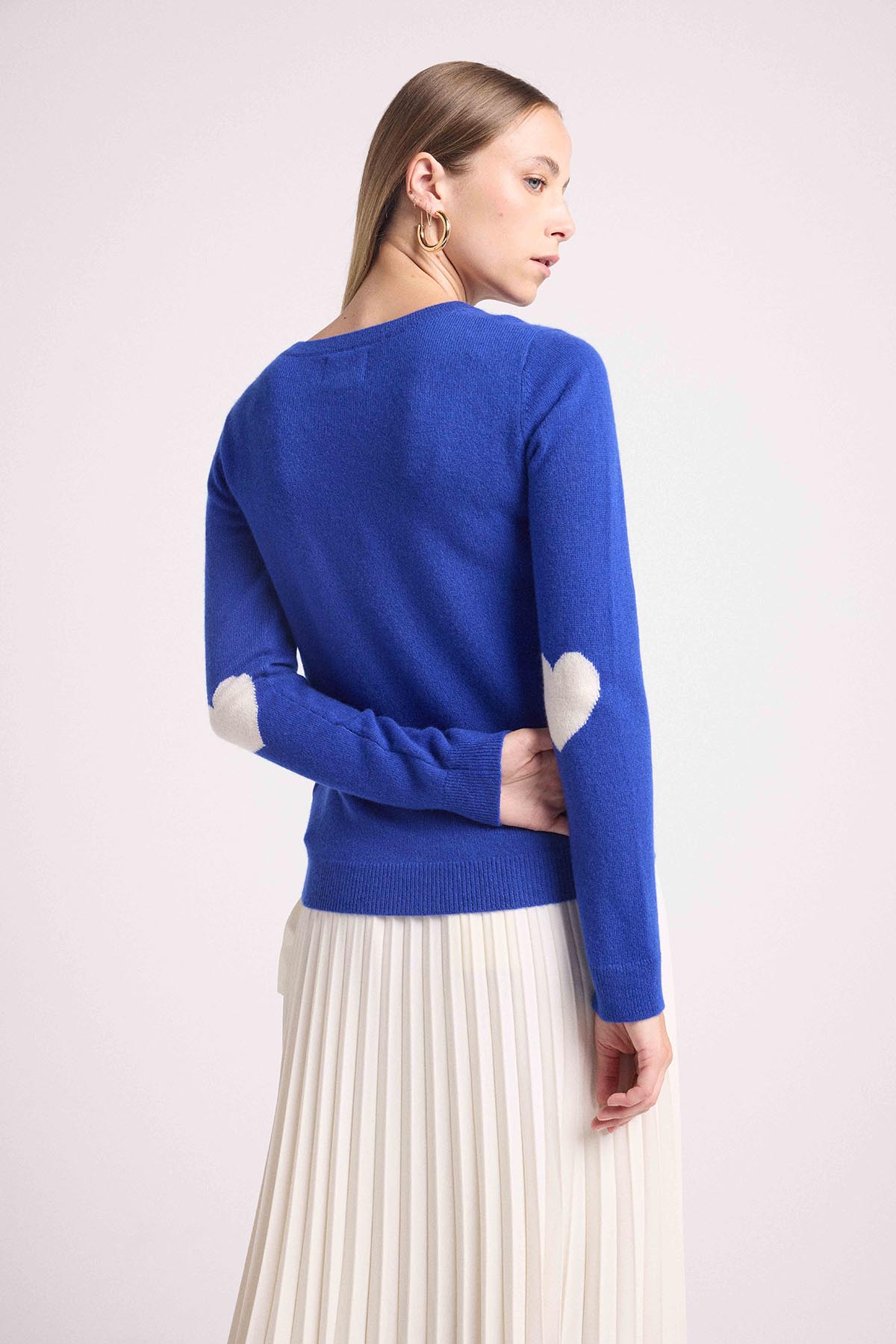 Zaime bleu coeurs blanc