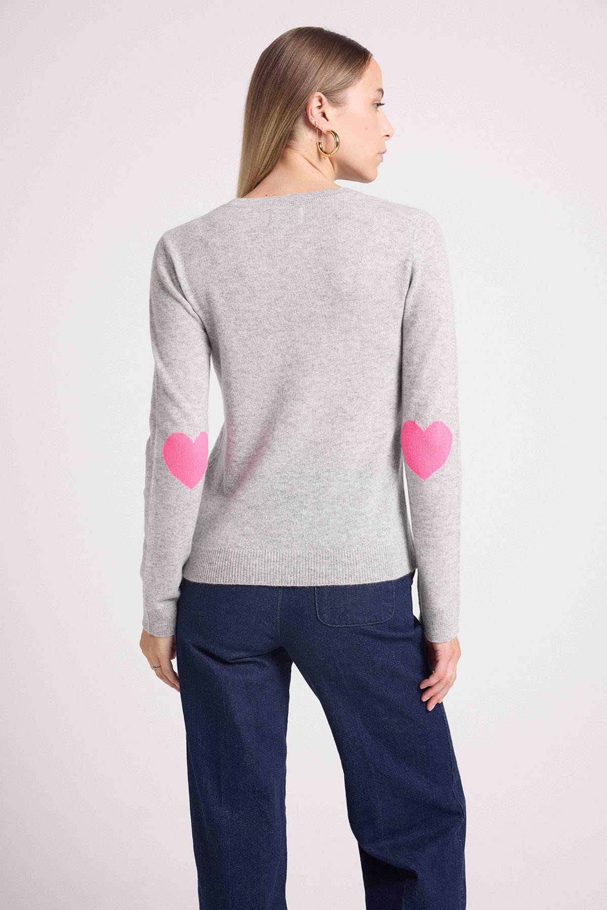 Zaime gris coeurs rose