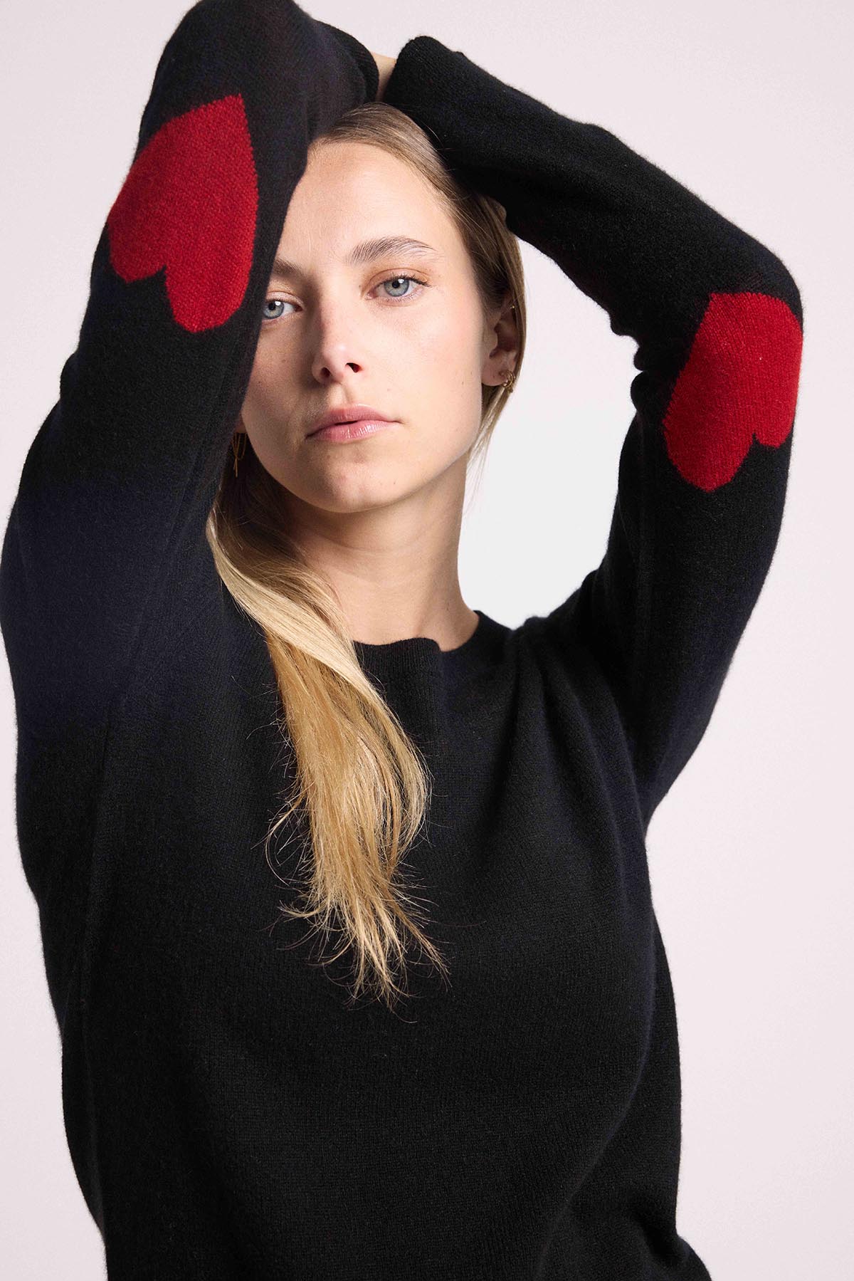 Zaime noir coeurs rouge