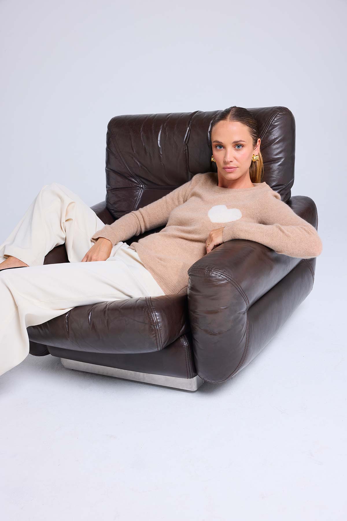 Zaphira beige coeur blanc