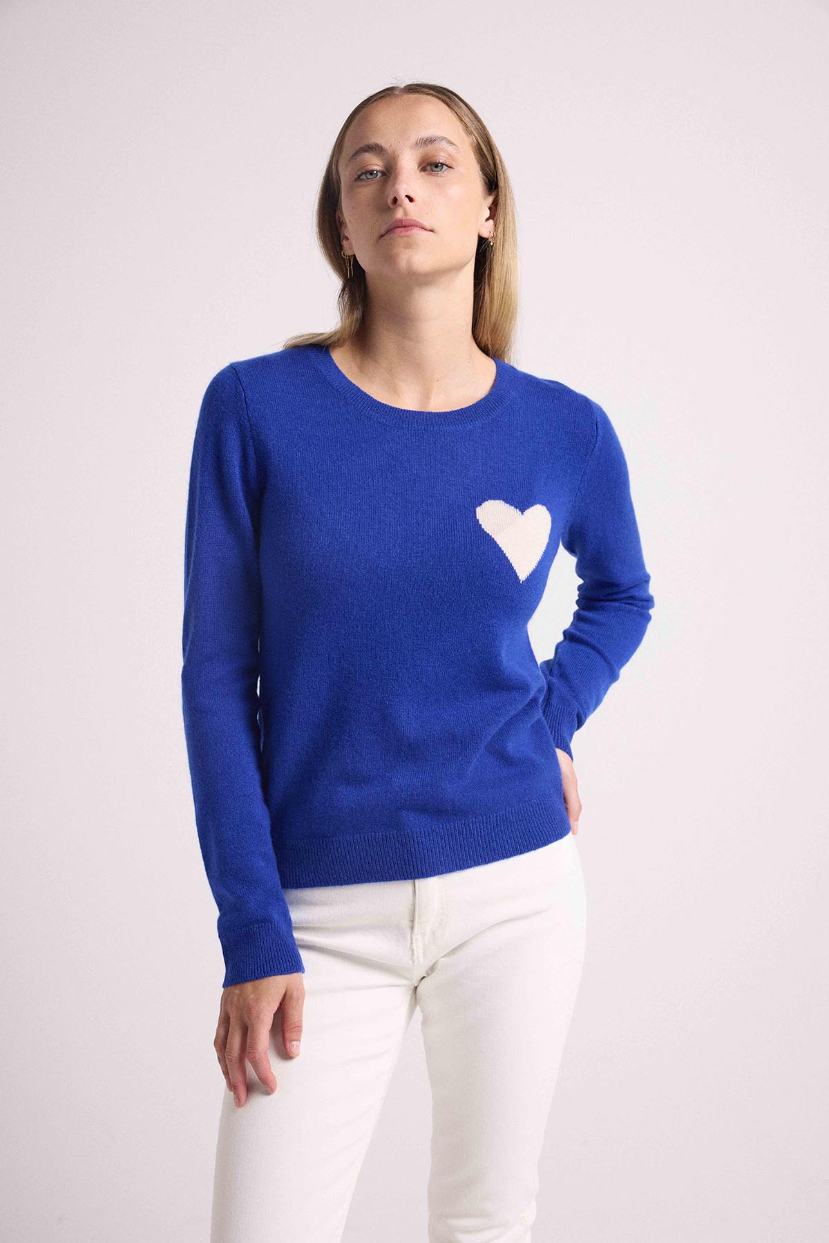Zaphira bleu coeur blanc