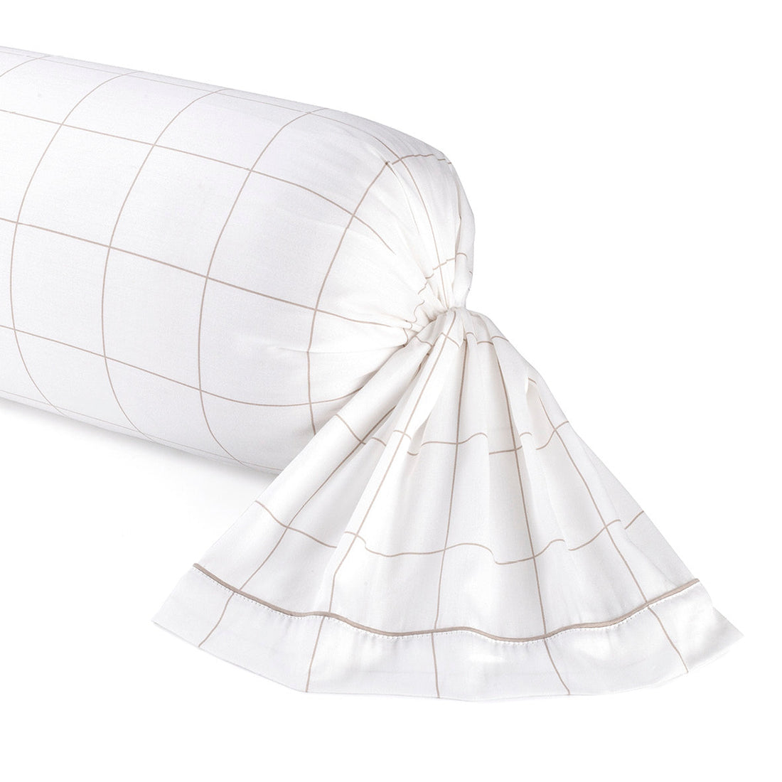 Taie de traversin satin de coton Carreaux