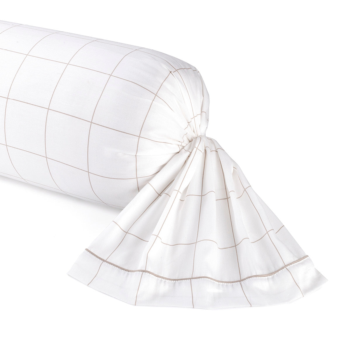 Taie de traversin satin de coton Carreaux