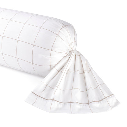 Taie de traversin satin de coton Carreaux