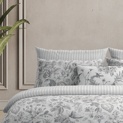 Drap-housse satin de coton Fleurs esquissées