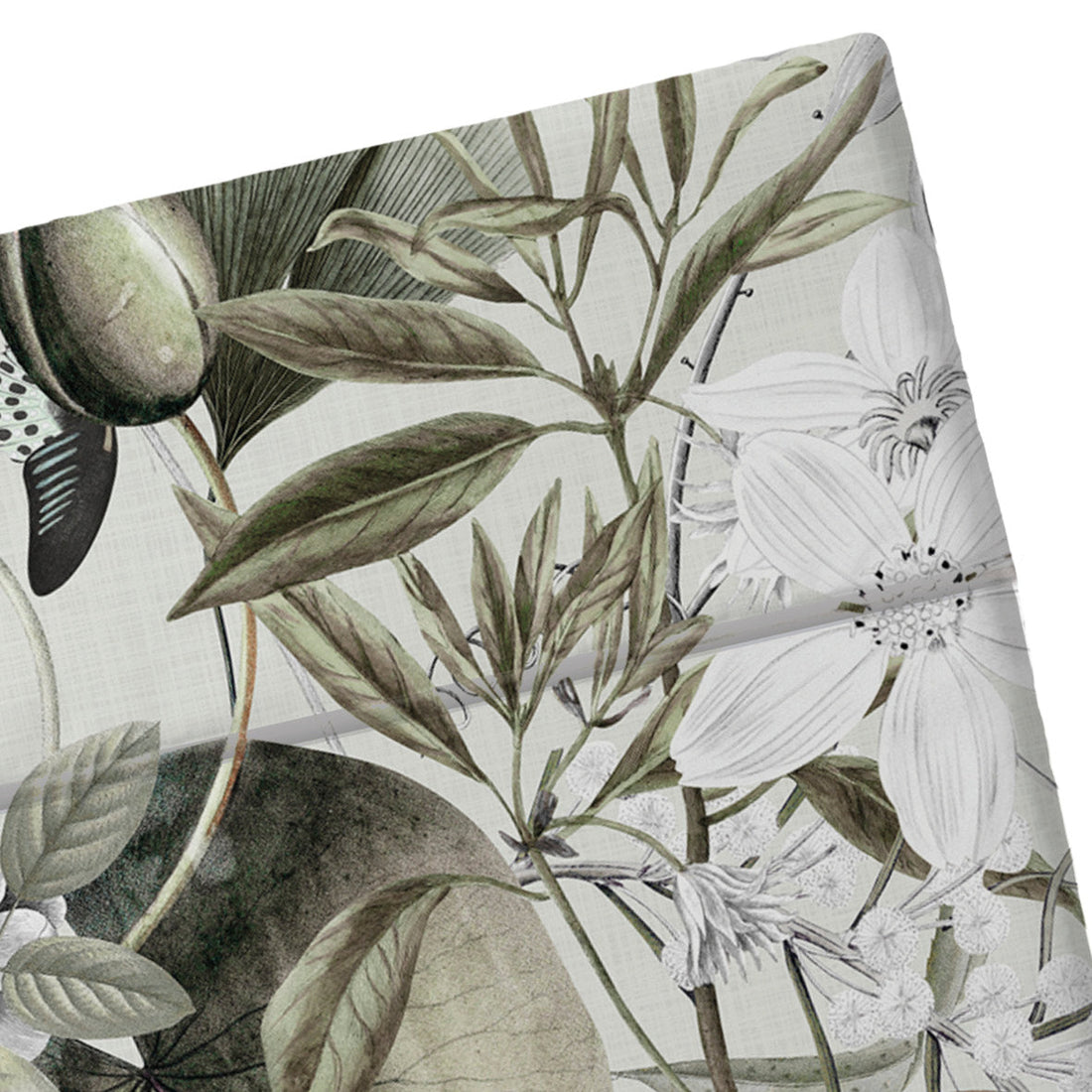 Drap plat satin de coton Jardin orné