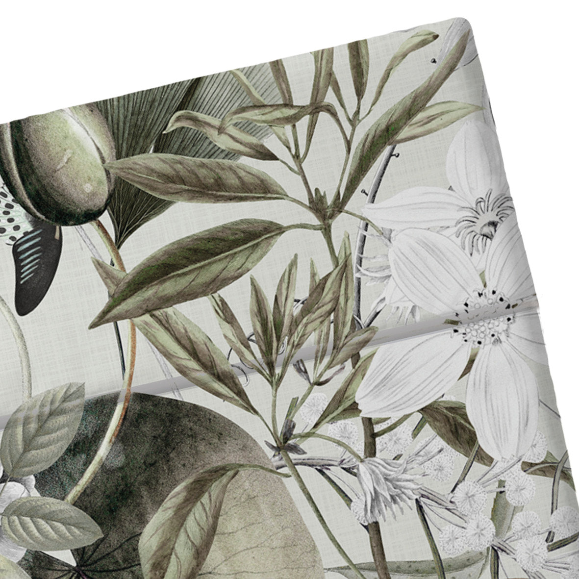Drap plat satin de coton Jardin orné