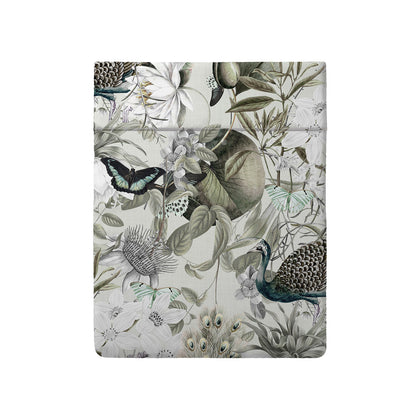 Drap plat satin de coton Jardin orné