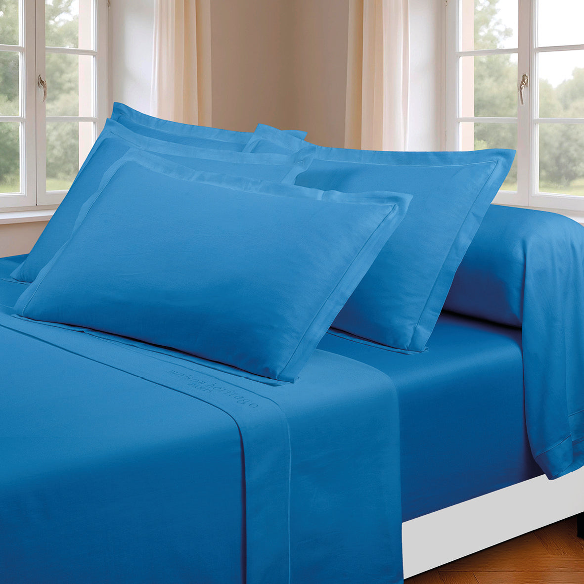 Ensemble de draps satin de coton Uni 1 baratta