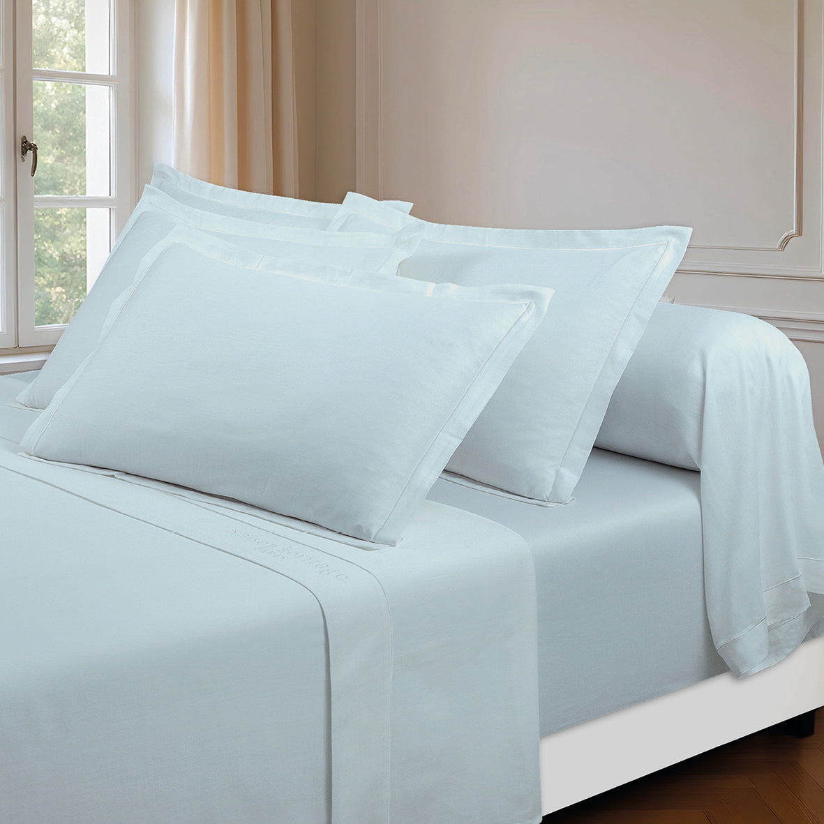 Ensemble de draps satin de coton Uni 1 baratta