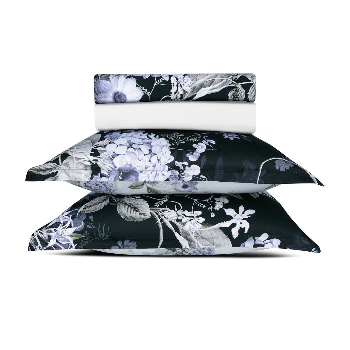 Ensemble de draps satin de coton Hortensia