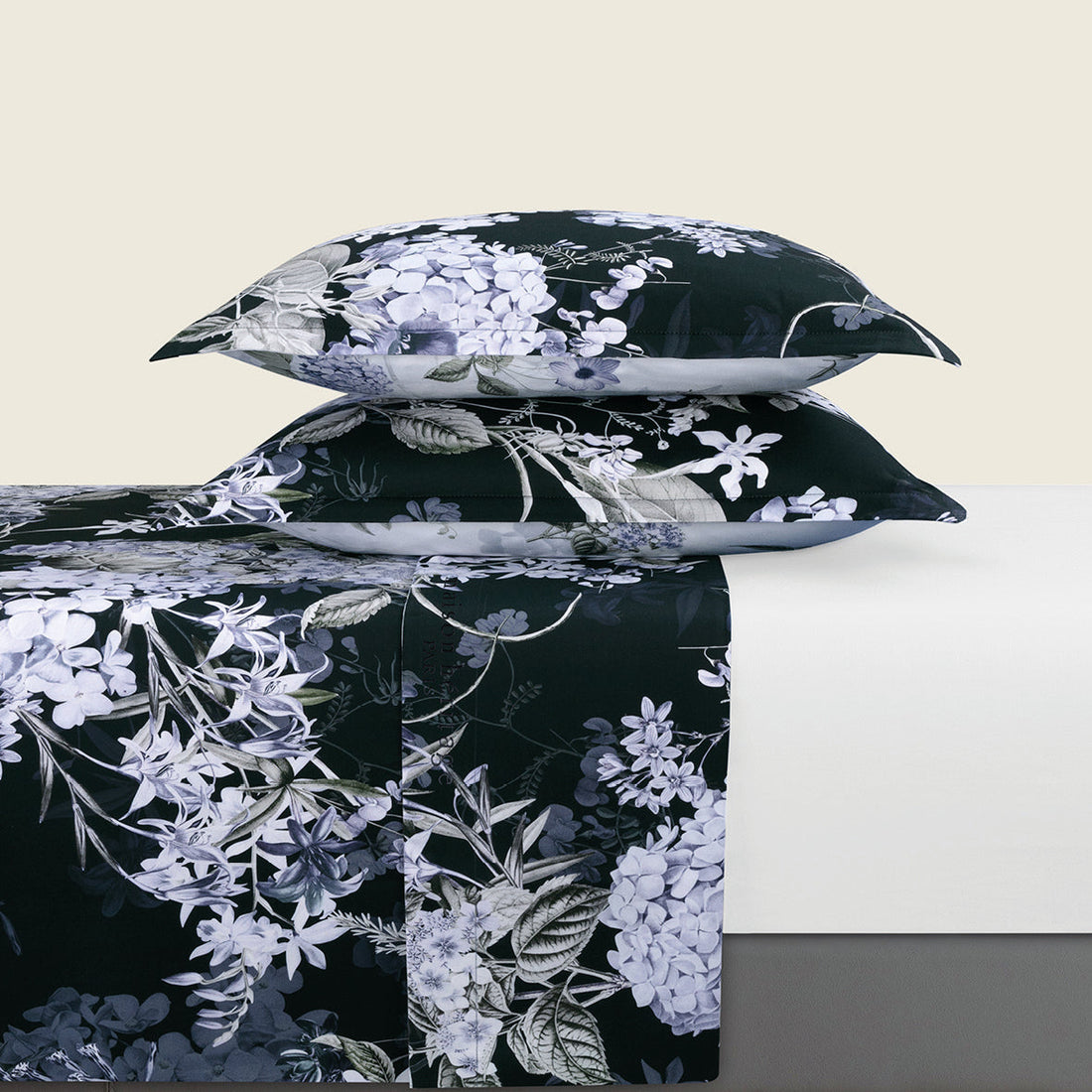 Ensemble de draps satin de coton Hortensia