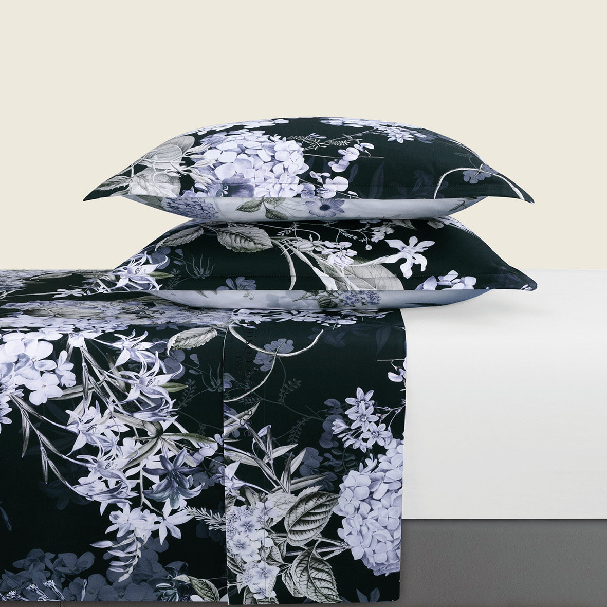 Ensemble de draps satin de coton Hortensia