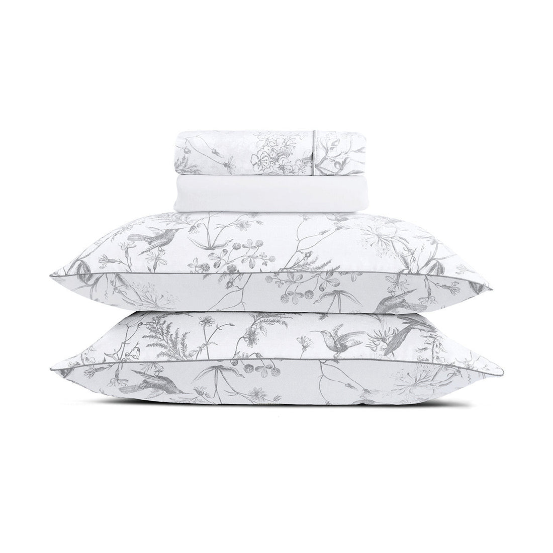 Ensemble de draps satin de coton Colibri floral