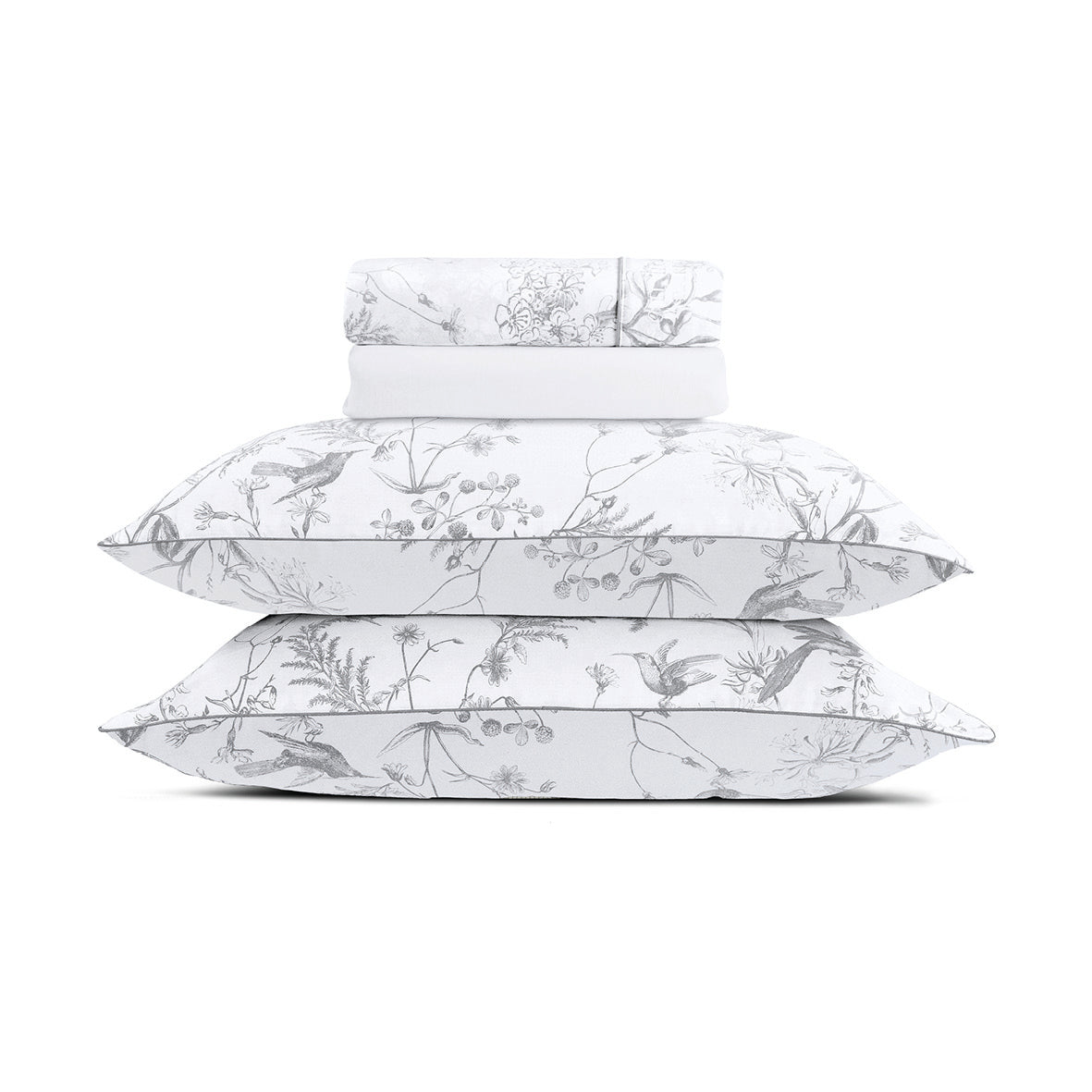 Ensemble de draps satin de coton Colibri floral
