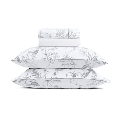 Ensemble de draps satin de coton Colibri floral