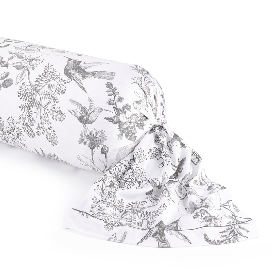 Taie de traversin satin de coton Colibri floral