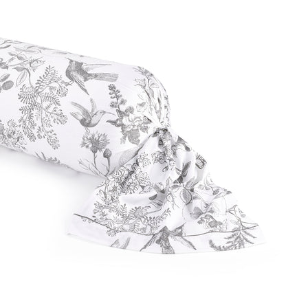 Taie de traversin satin de coton Colibri floral
