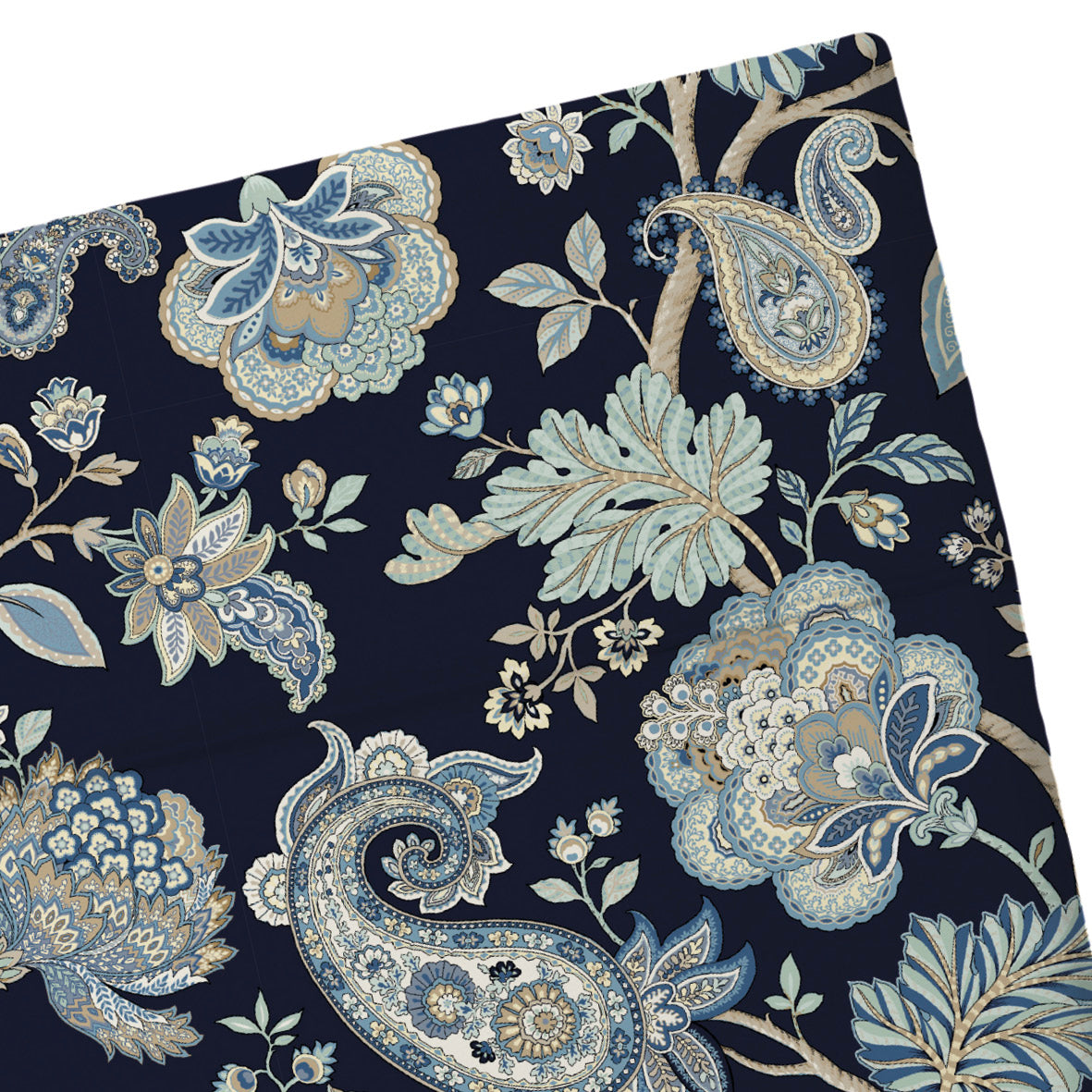 Drap plat satin de coton Kashmir